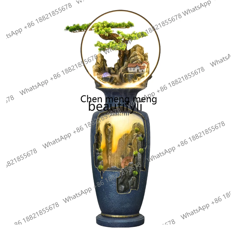 Modern Minimalist Water Fountain Living Room Fengshui Wheel Circulating Water Landscape Fortune Decorations Floor Ornaments