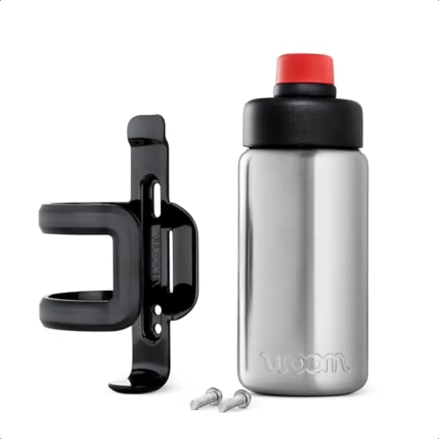 

woom Glug Stainl Steel Bottle Bicycle Compatible Water Bottle with SideLoad Mounting Cage for Youth Childs Bikes Accory
