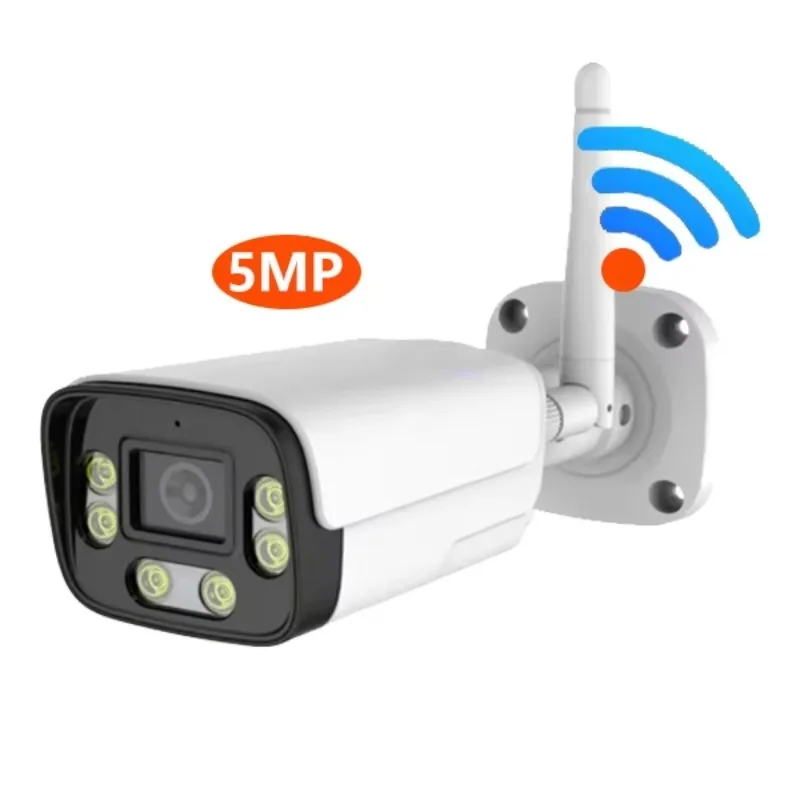 5MP HD الملونة IP رصاصة واي فاي كاميرا IR-CUT السيارات التبديل في يوم وليل CCTV مراقبة في الهواء الطلق اتجاهين كاميرات الصوت #1