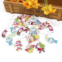 40 pz/lotto bottoni natalizi 2 fori bottoni decorativi in legno Scrapbooking fatti a mano accessori artigianali per cucire