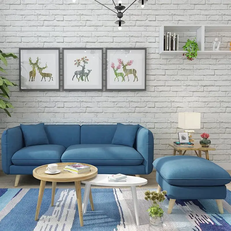 

Modern simple living room small apartment sofa single double three Japanese Nordic bedroom fabric