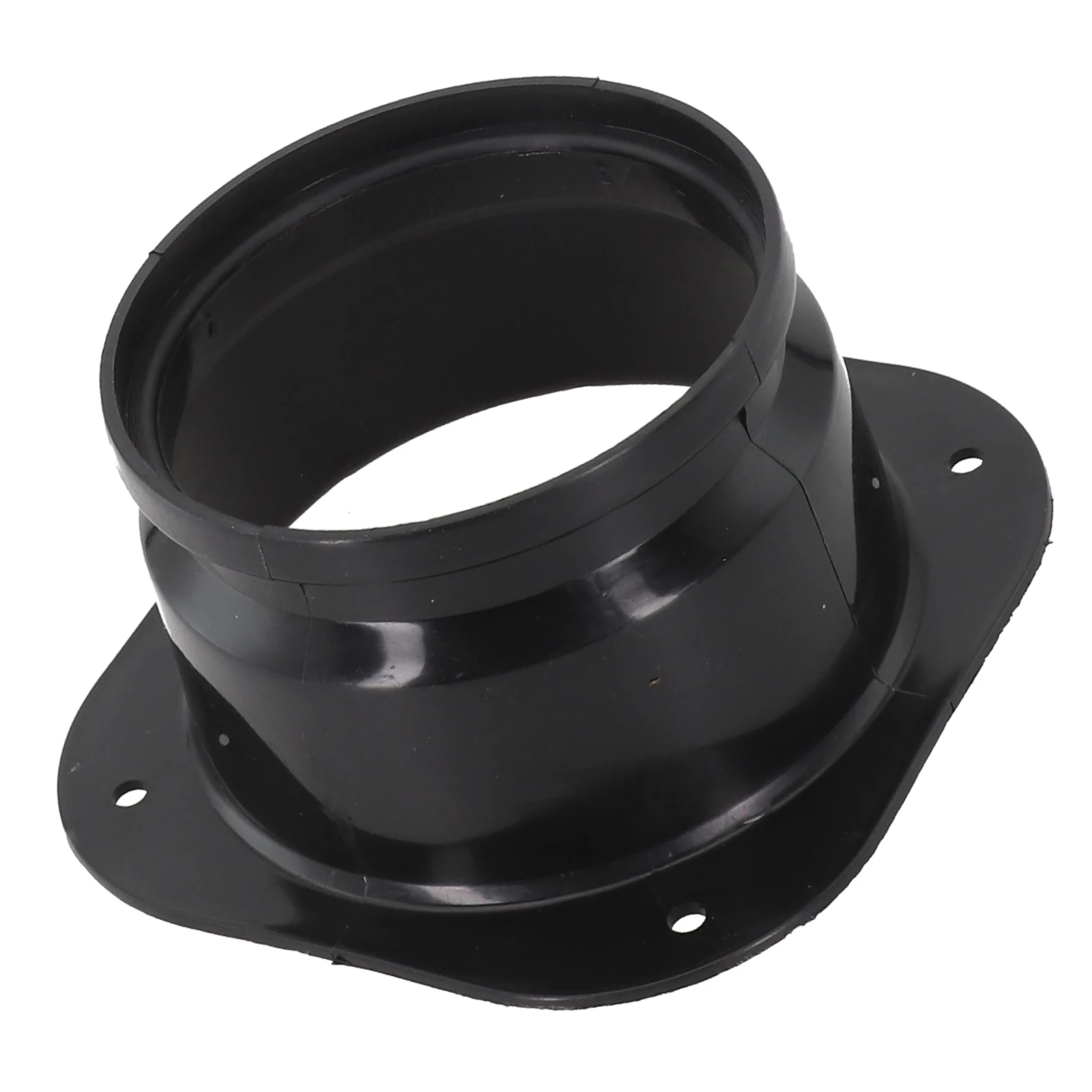 Square to Round Flange Connector Made of Strong PP Plastic for Ventilation Duct Connections with Smooth Exterior