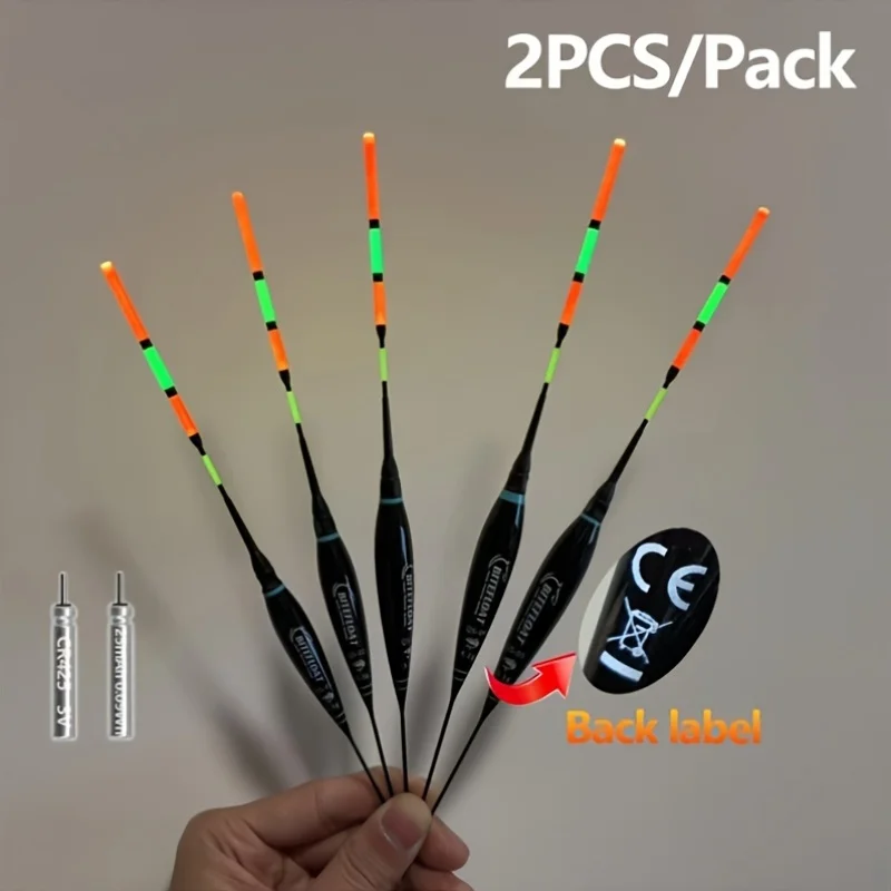 Flotteur électronique de pêche Bite Float, lot de 2, avec dessus épaissi pour une haute visibilité, adapté à la pêche à la carpe européenne de nuit