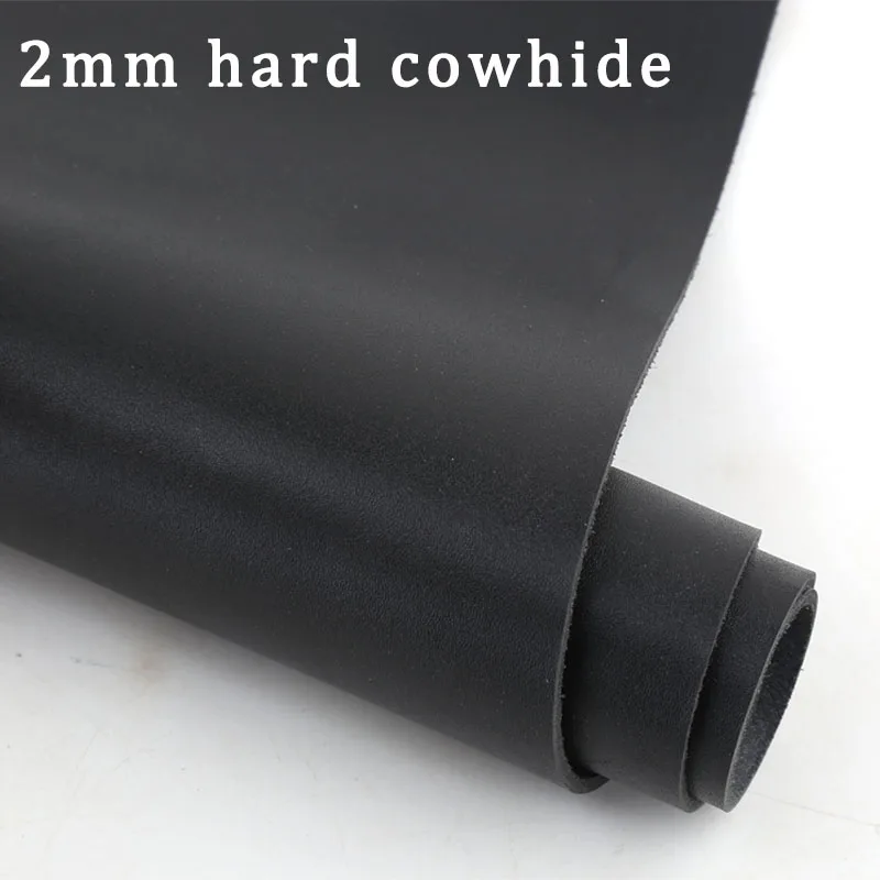 

2mm yellow cowhide, stiff black vegetable tanned cowhide, top layer genuine leather, handmade leather bag, DIY leather fabric