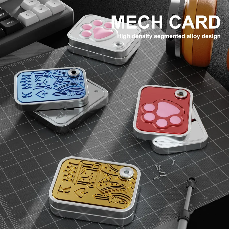 Adult Stress Relief Toys Cat Paw Push and Play Mechanical Card Pushing Creative Toy Children Pocket Finger Decompression Pendant