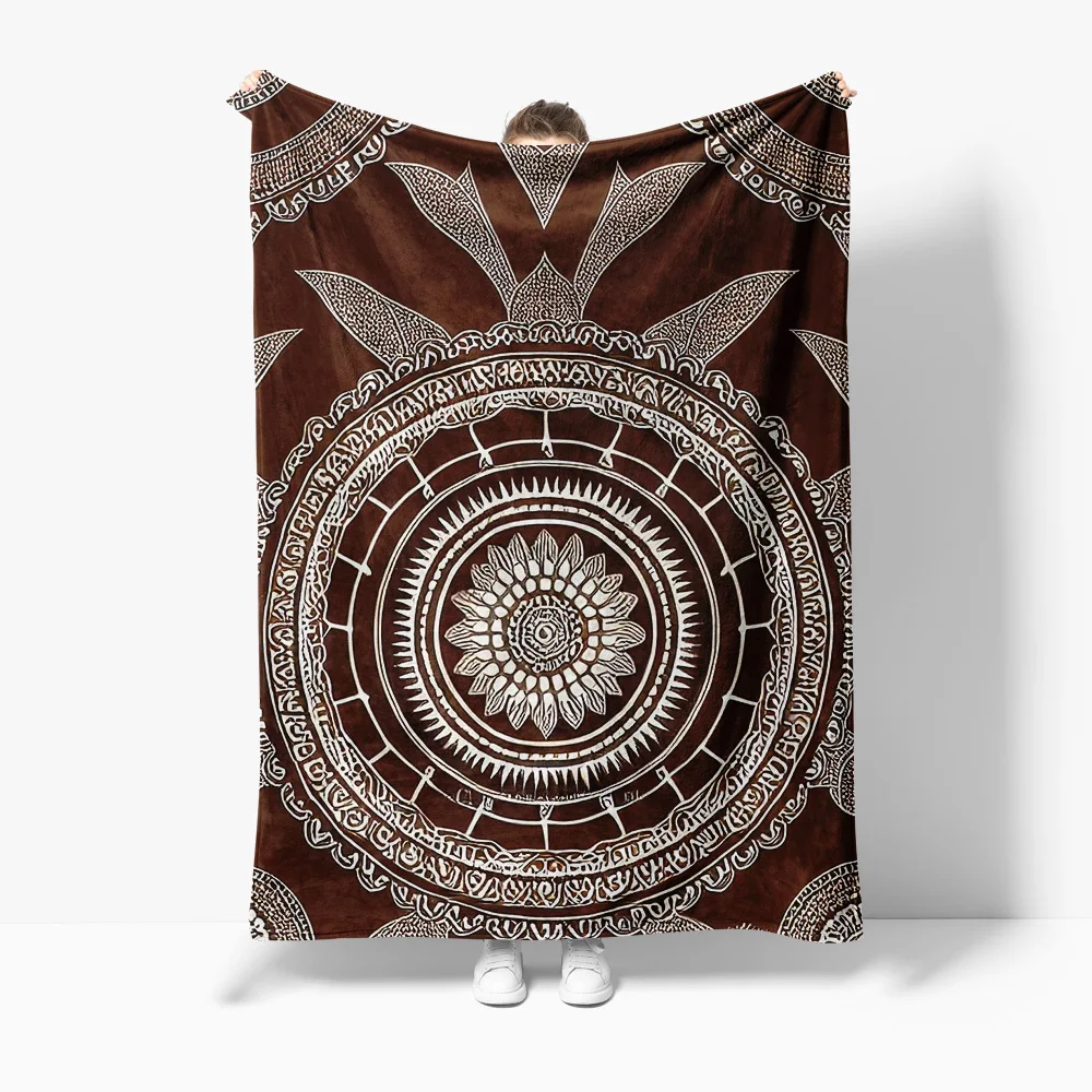 

Boho Mandala Tapestry Blanket - Psychedelic Geometric Print Cotton Throw Blanket for Sofa Bed Living Room Decor