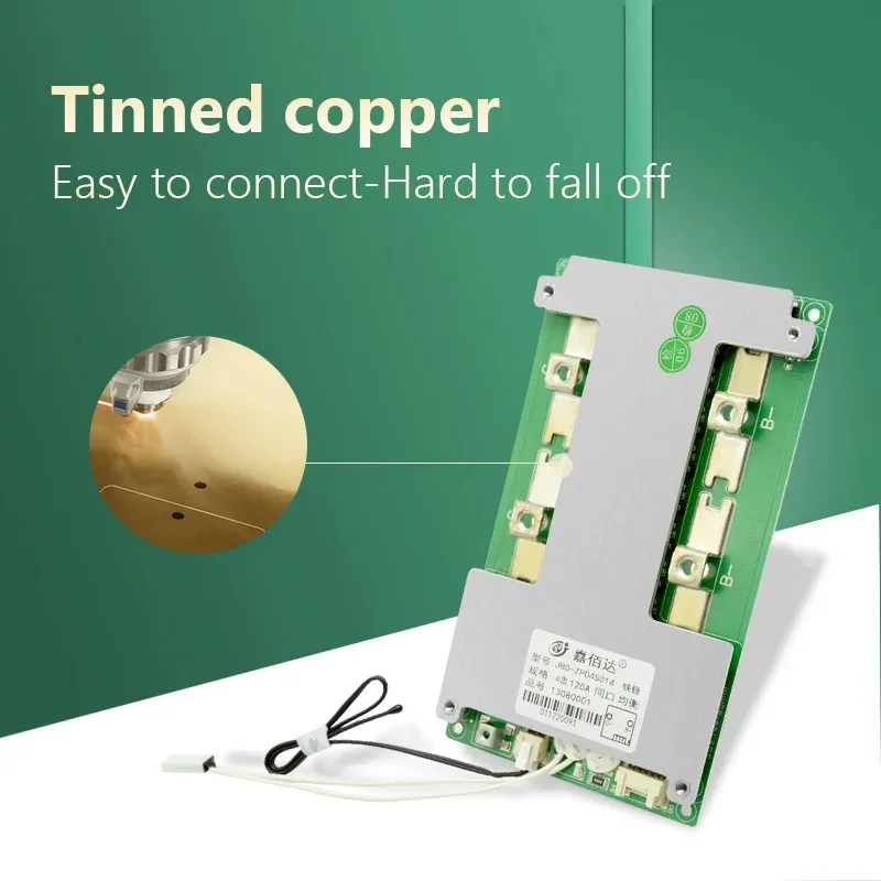JIABAIDA BMS Lifepo4 4S 12V 100A 120A Charge Discharge Protection Support Balance Heating Series Connection JBD BMS