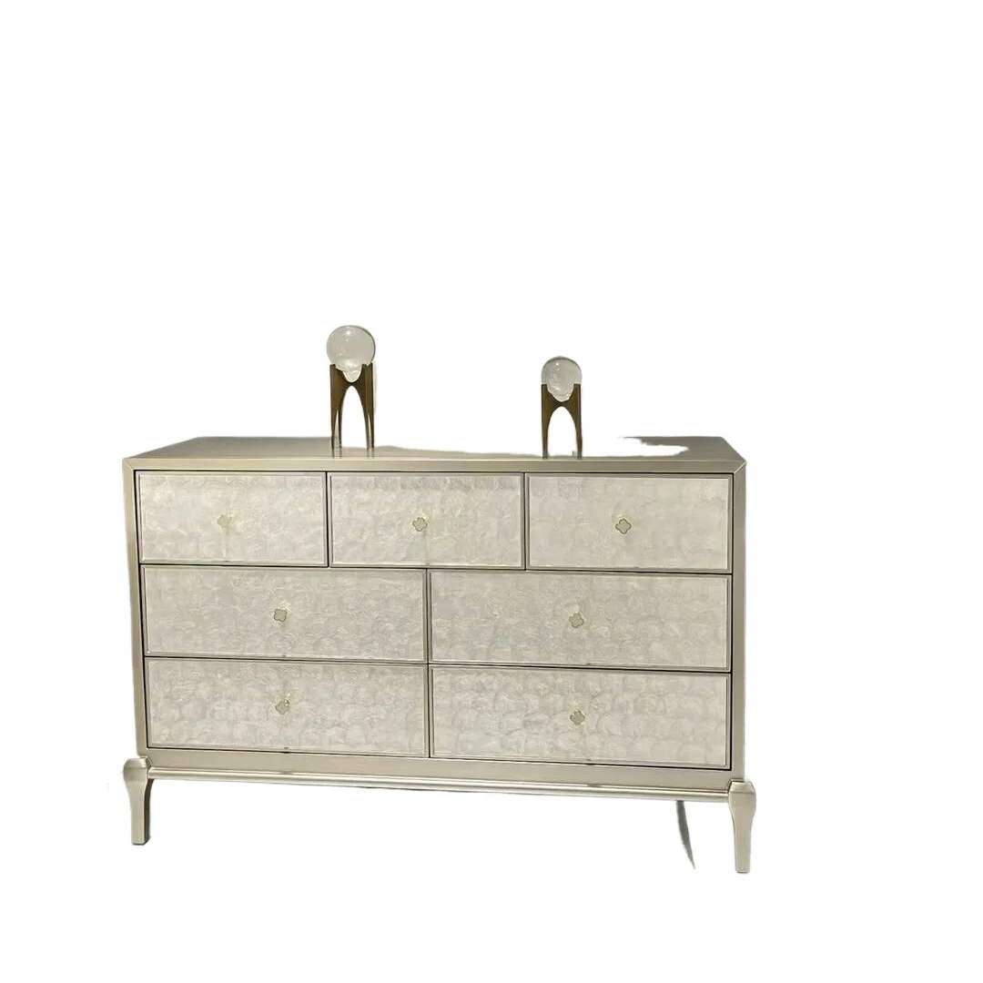 

American light luxury solid wood chest modern simple living room storage side cabinet