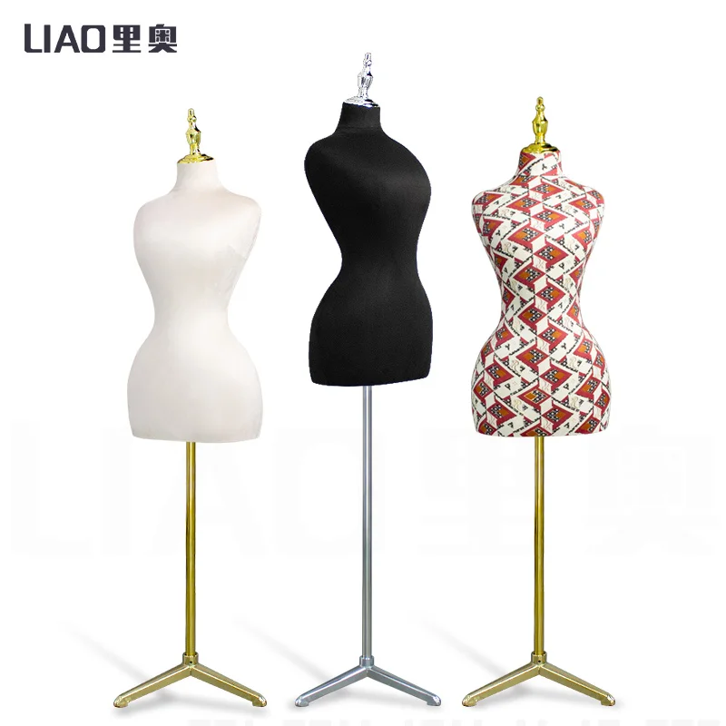 velvet fabric large-size big chest half body Mannequin for women\'s clothing Window Display Stand Commercial Model Props