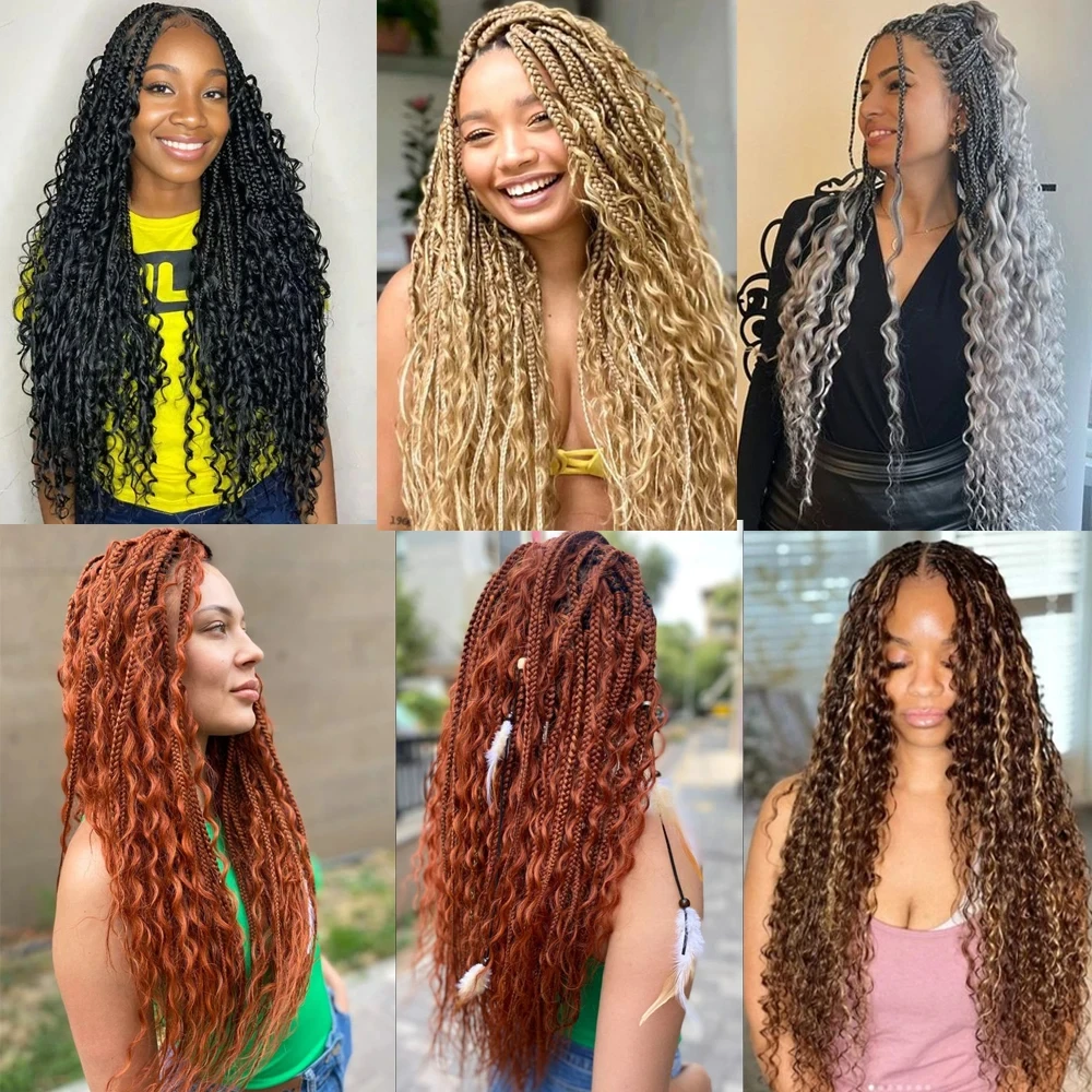 Amoon-Extensões de cabelo humano para trança, onda profunda, cabelo em massa, colorido, sem trama, pacotes para tranças Boho