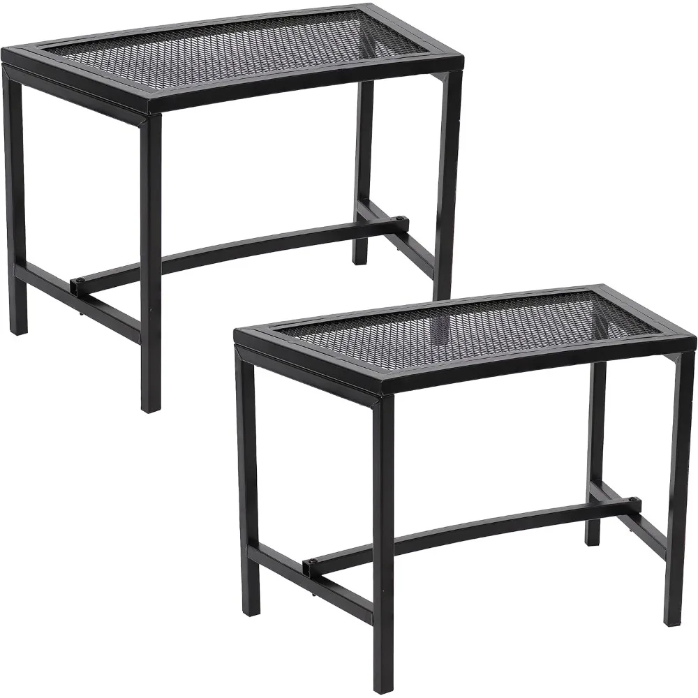 

Sunnydaze Mesh Outdoor Curved Bench - Metal Patio Bench Set - Heavy-Duty Outdoor Seats for Backyard or Fire Pit