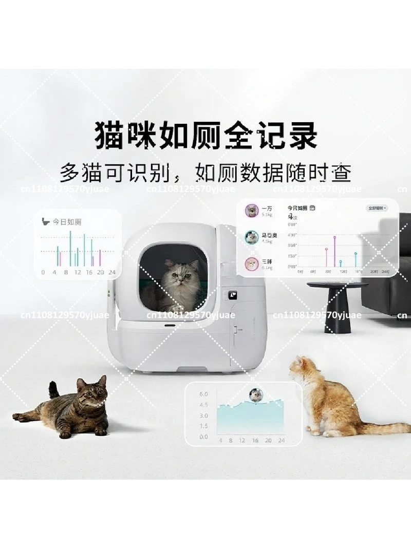 Automatic Smart Cat Litter Box, Self-Cleaning Closed Toilet with Deodorizer, Splash-Proof Electric Scoop