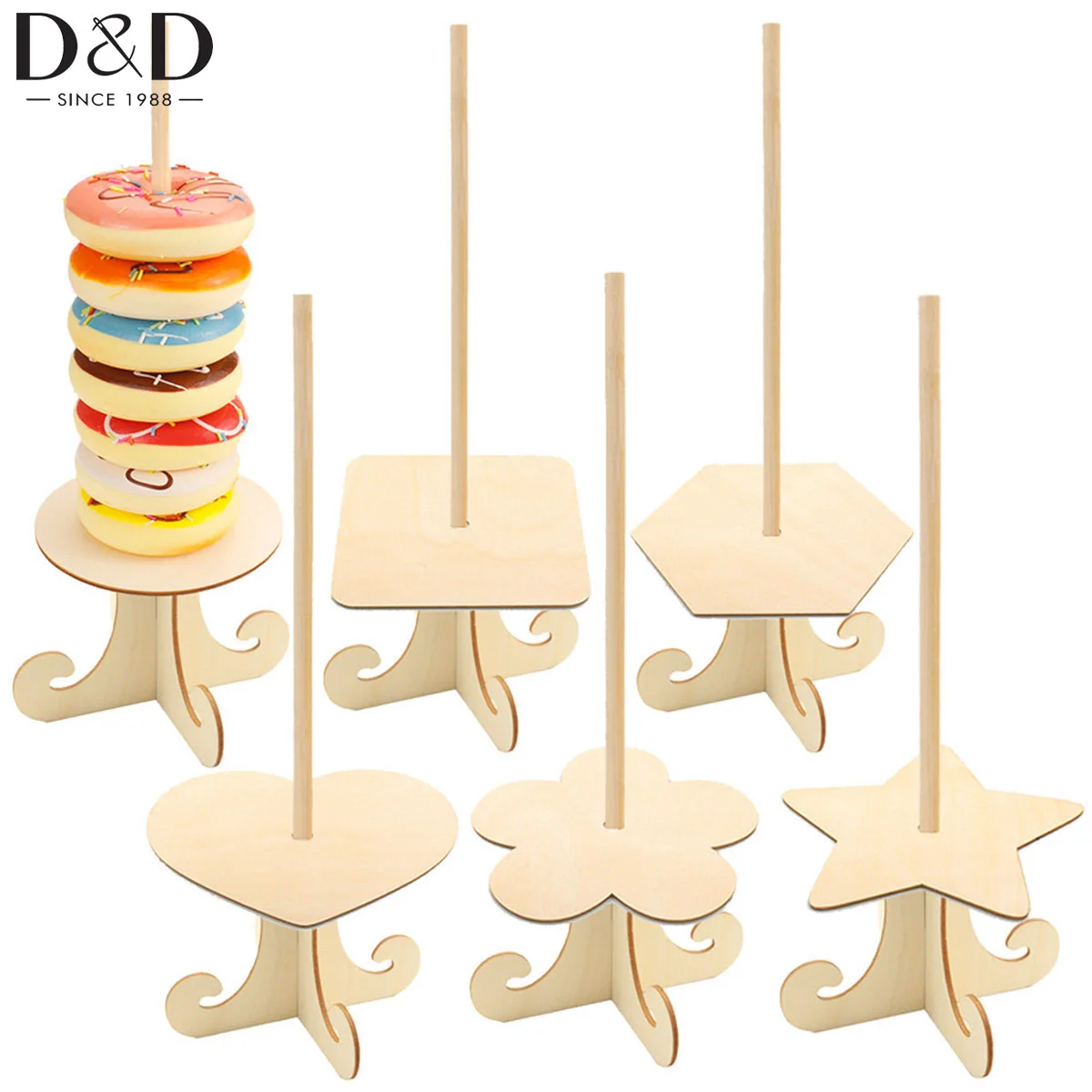 

1Pcs Wooden Doughnut Stand Sweets Dessert Donut Wall Display Holder Baby Showers Birthday Party Wedding Candy Table Holder