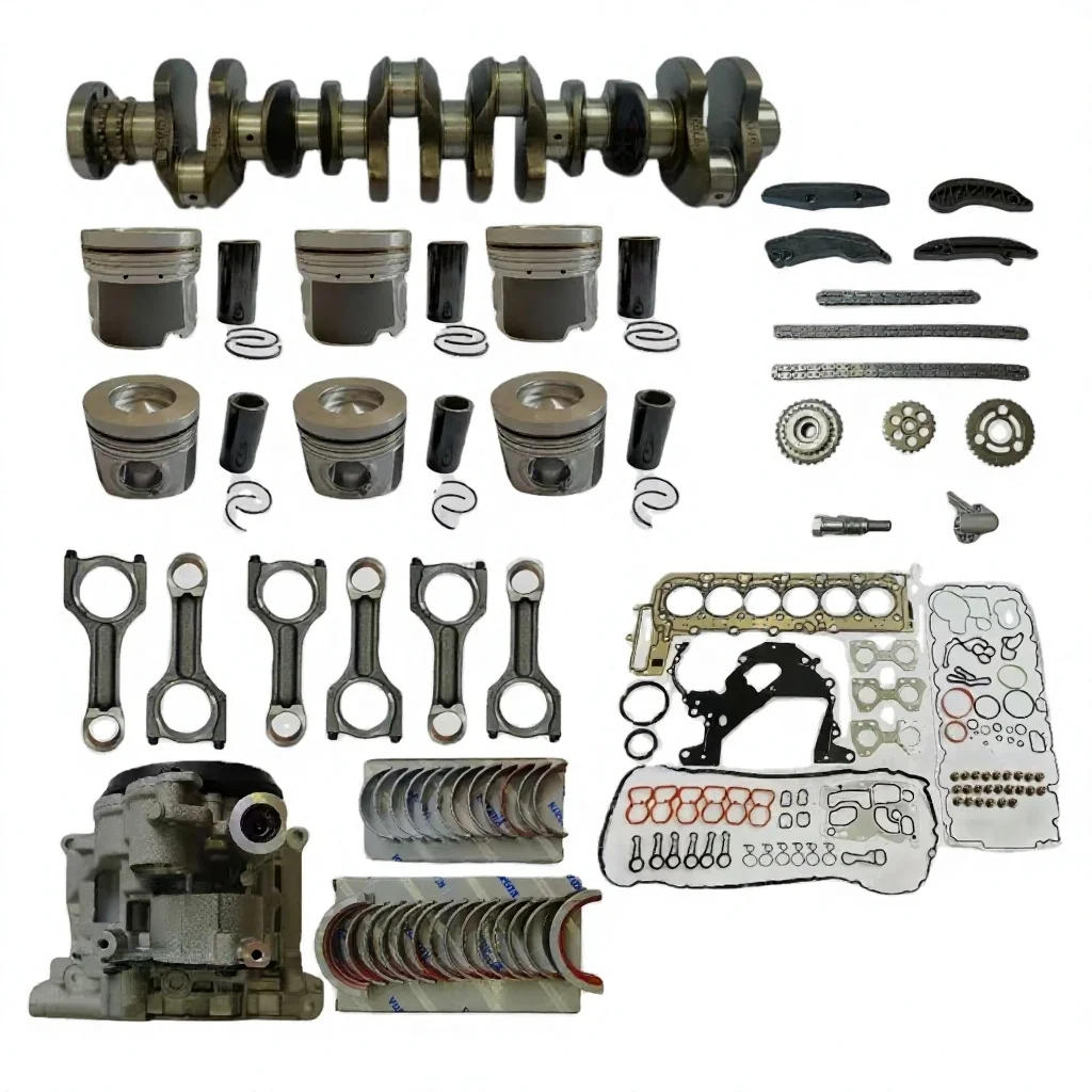 

Комплект прокладок для капитального ремонта двигателя X5 30D F15 3.0L Diesel N57 N57B30, включая коленвал, шатуны, цепь ГРМ, подшипники, масляный насос, поршни