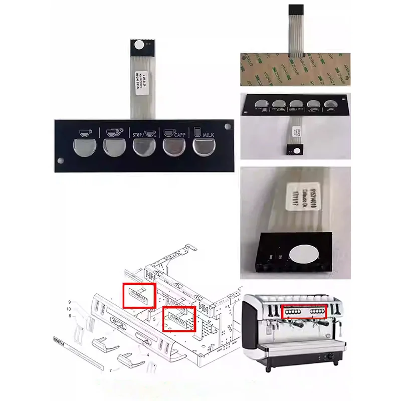 Teclado de membrana para faima e98/enova/emblem m27 máquina de café interruptor painel botão filme teclado
