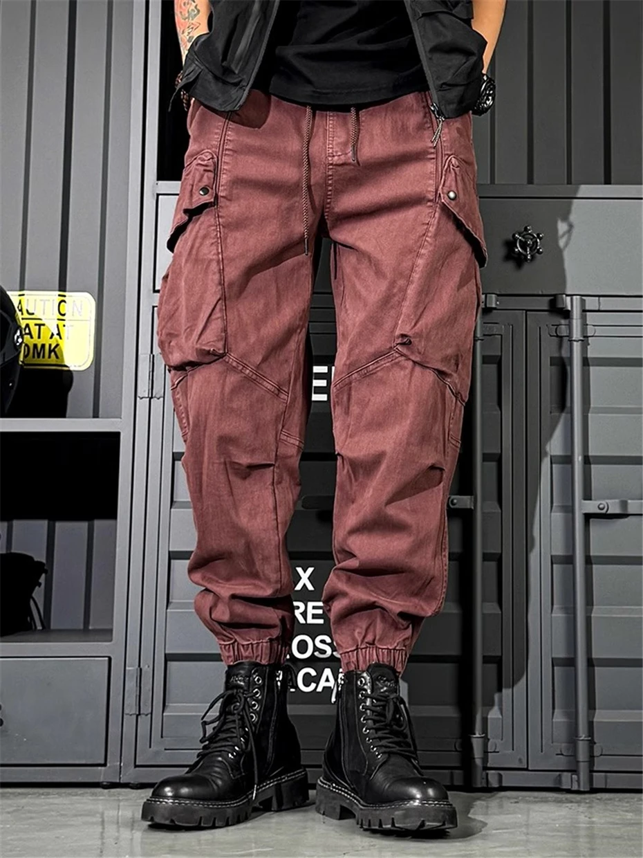 التكتيكية الأسود ركض السراويل الرجال الشارع الشهير الهيب هوب الشرير بناطيل كاجوال الرجال جيوب متعددة فضفاض البضائع الكاحل طول بانت