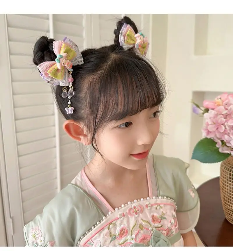 

2025 Sanrio Hair Clip Mymelody Pompomurin Hellokitty Cartoon Lace Bow Girl Sweet Hair Accessories Children's Festival Gift