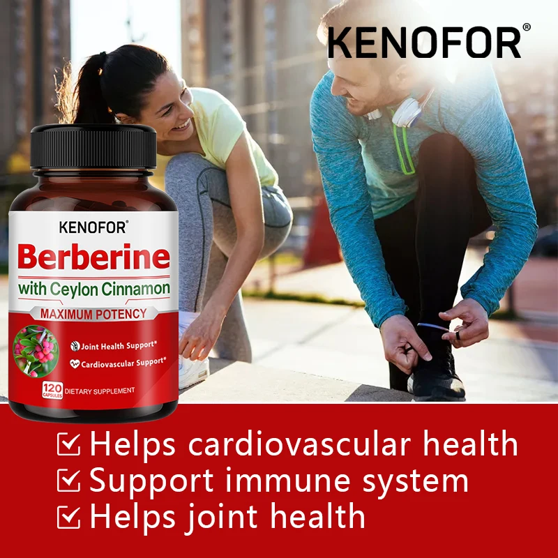 Berberine and Ceylon Cinnamon Capsules - Supports Joints, Cardiovascular System and Overall Health, Relieves Muscle Pain