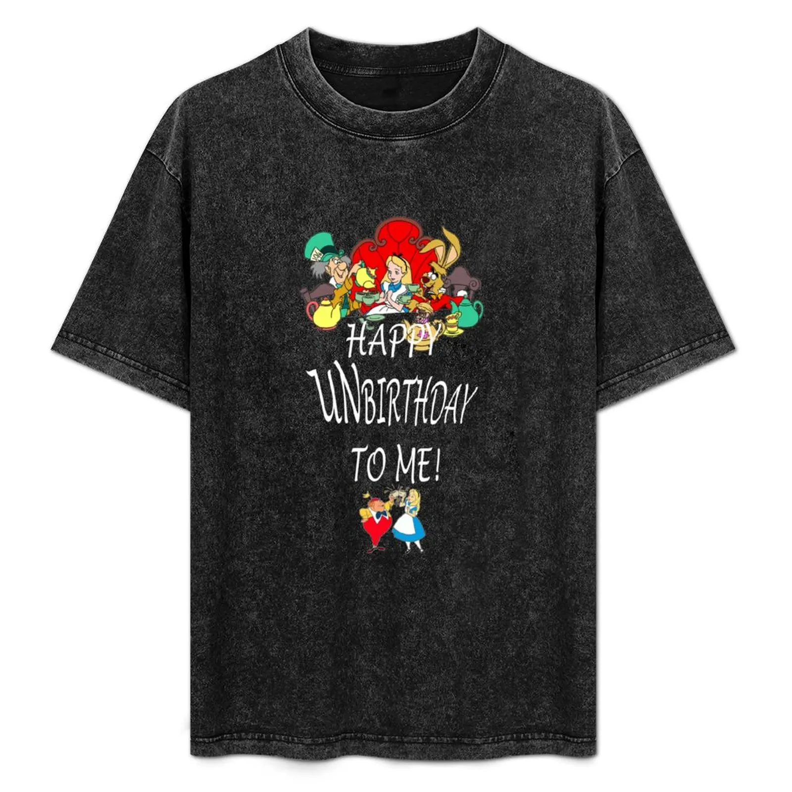 Alice Happy Unbirthday To Me Mad Hatter Rabbit Tea Party Fans Vintage Literary Gifts T-Shirt Trendy Pattern T-Shirt for Men