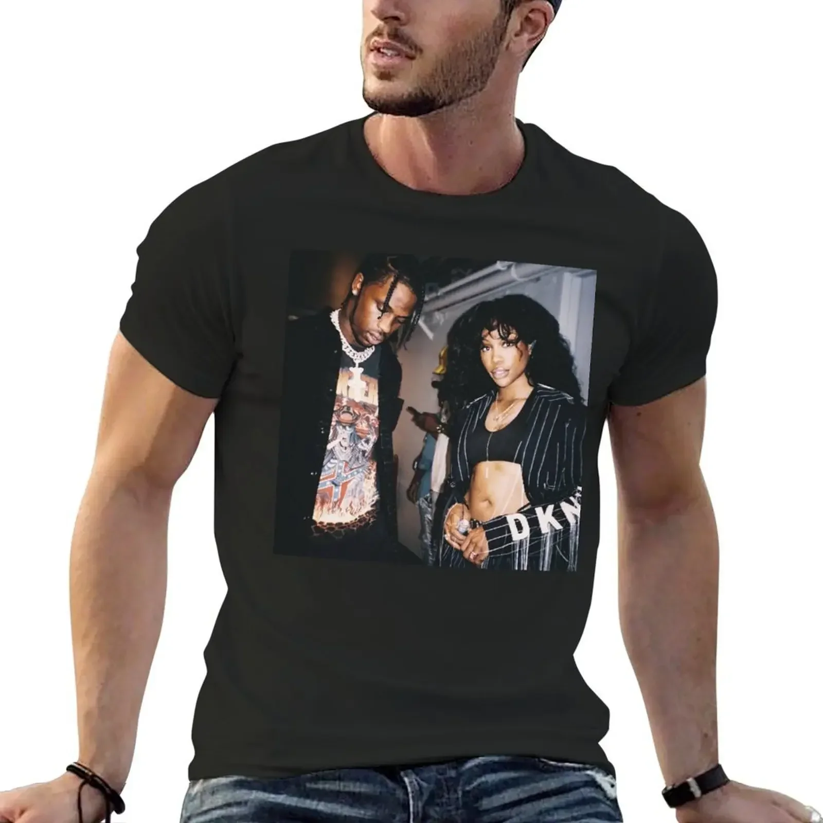 SZA And Travis T-Shirt vintage t shirts plus size clothes graphic shirts summer clothes mens t shirts casual stylish