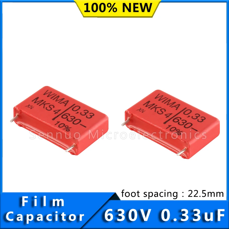 5/10 Buah Kapasitor Film WIMA Jerman Baru MKS4 630V 0.33UF 630V 334 Pitch 22.5Mm Kapasitor Tak Terbatas Audio MKS4J 033305 D00KSSD