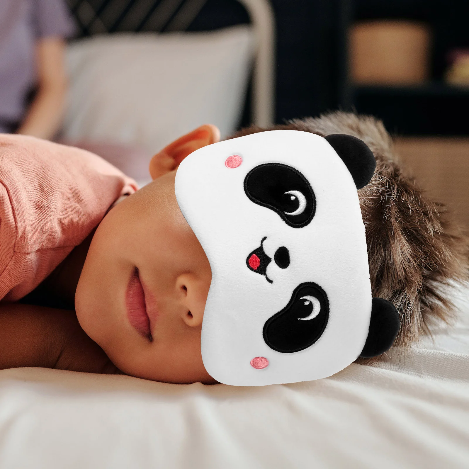 Panda Blindfold Child Heated Eye Mask Plush Sleeping Velvet for Party Reusable Cover