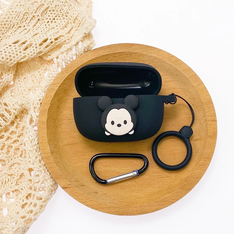 Disney dos desenhos animados caso do fone de ouvido capa para jbl onda 200 tws silicone sem fio caixa carregamento escudo protetor com gancho