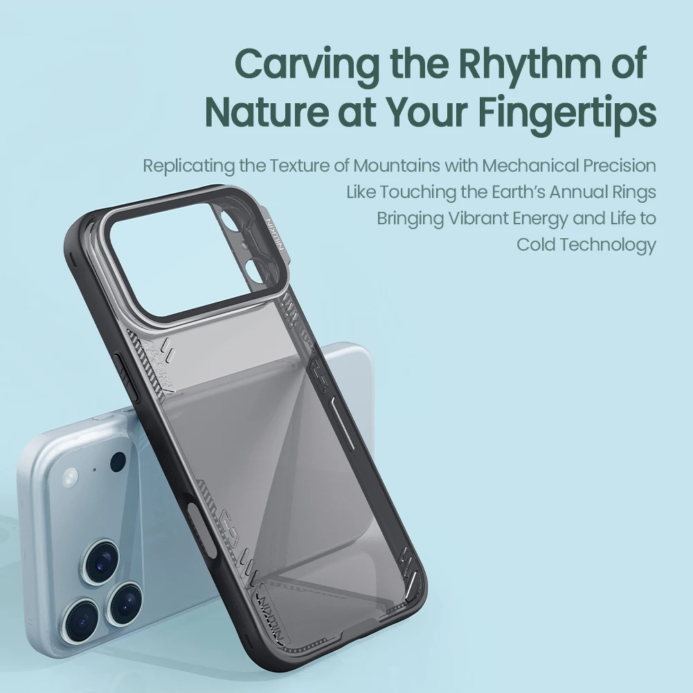 

For iPhone 17 Pro Max / 17 Pro case Nillkin Case iceblade Prop Clear Transparent Lens Ultra-Thin Camera Stand Protect Back Cover