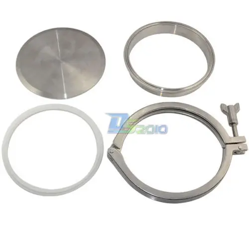 Imagem -02 - Tampa Sanitária de do Sus Solda na Virola Tri Clamp Junta Ptfe Ss316 Ss304 316 Conjunto Aço Inoxidável