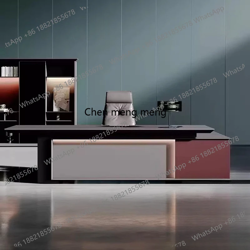 Modern Computer Office Desk Decoration European Reception Wooden Office Desk Drawer Storage Meuble Bureau Commercial Furniture