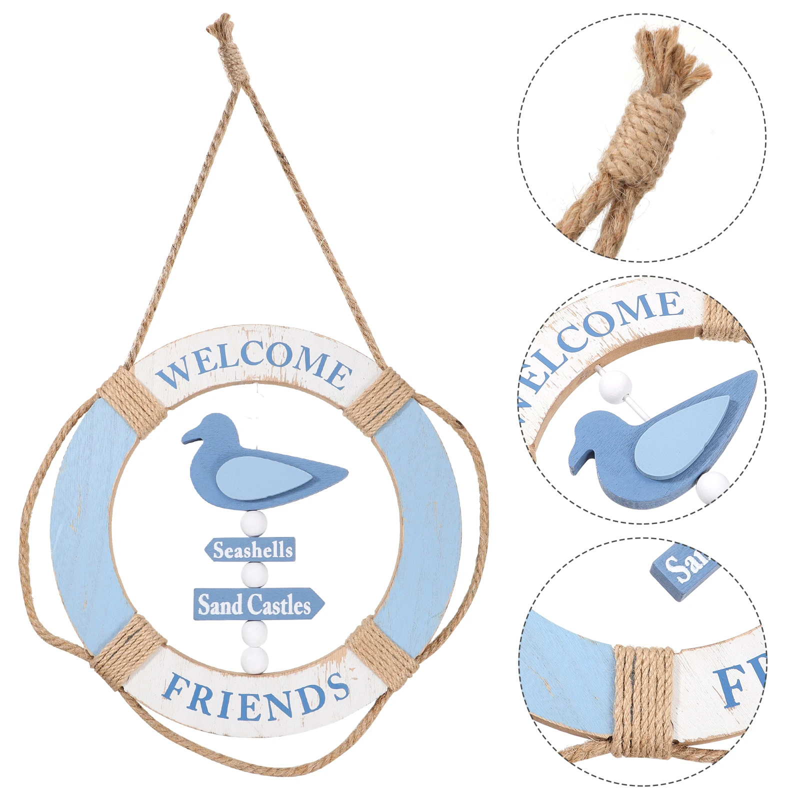 Dekorationen Rettungsring Ring Home Nautische Hängeanhänger Segelboot Wand im mediterranen Stil