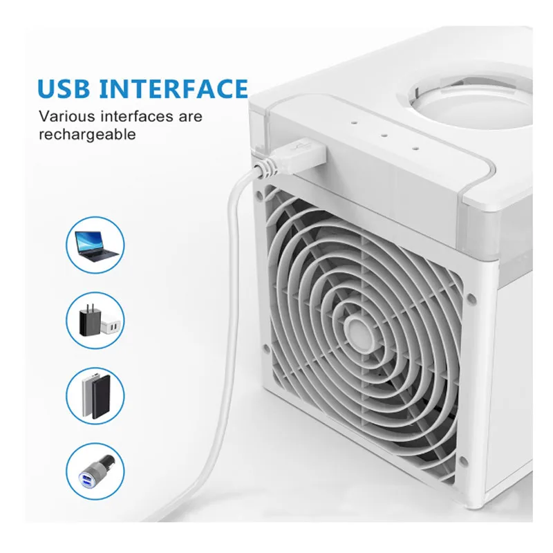 Cooling Fan Desktop Water Cold  Spray Household  Mini Air Conditioner Office Travel 500ML Tank