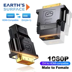 1080P DVI to HDMI-Compatible Adapter Cable DVI Male to Female HDTV Bi-directional Connector Converter for PC Laptop TV Box PS3 4