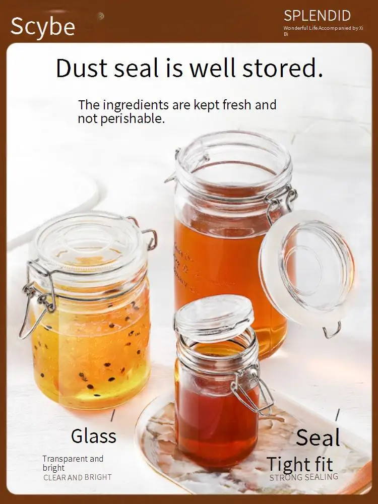 

Honey bottle Household honey sealed Small sub empty bottle special jar food grade glass