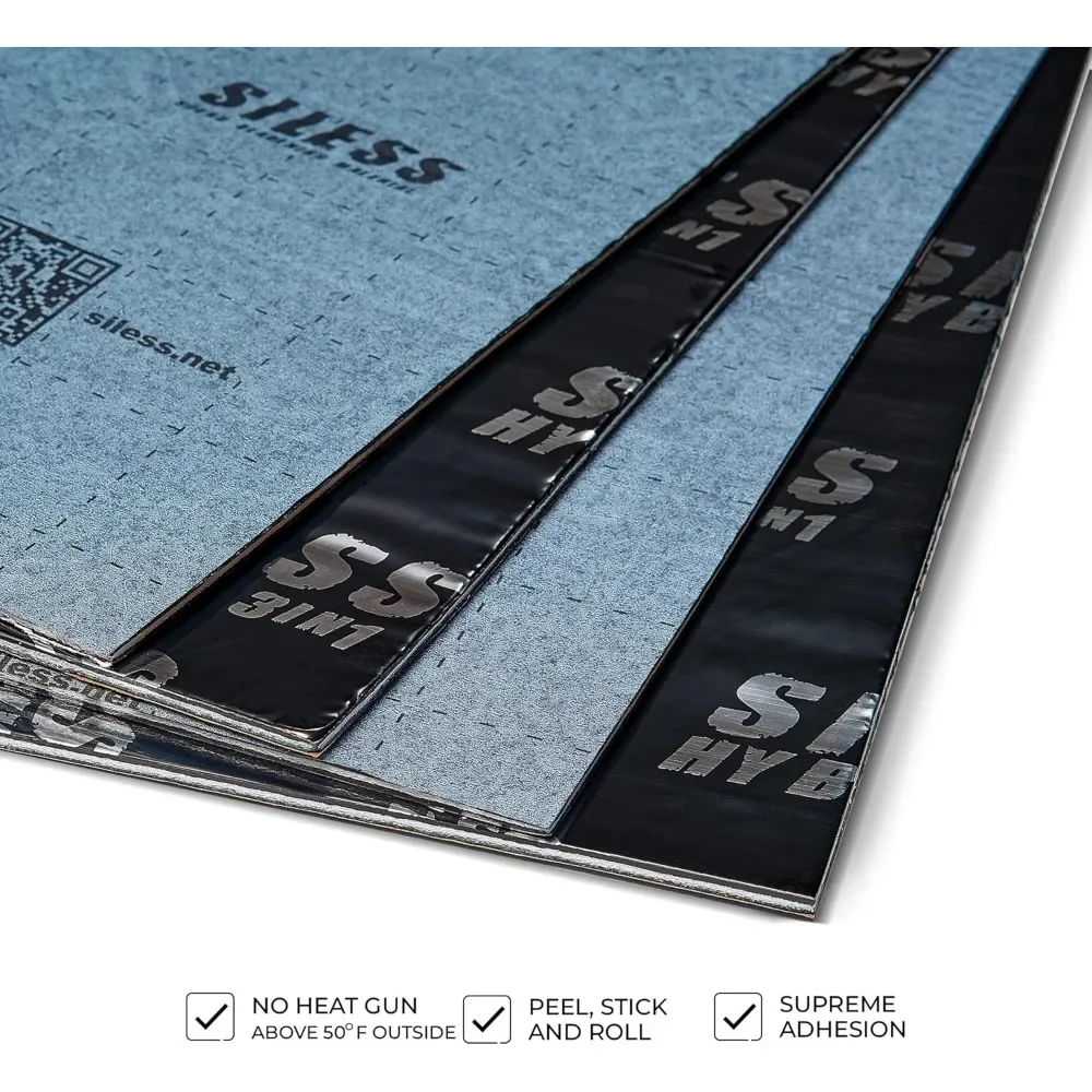 

Hybrid 3in1 200 mil 25 sqft Car Sound Deadening mat - Butyl Automotive Sound Deadener Noise Insulation