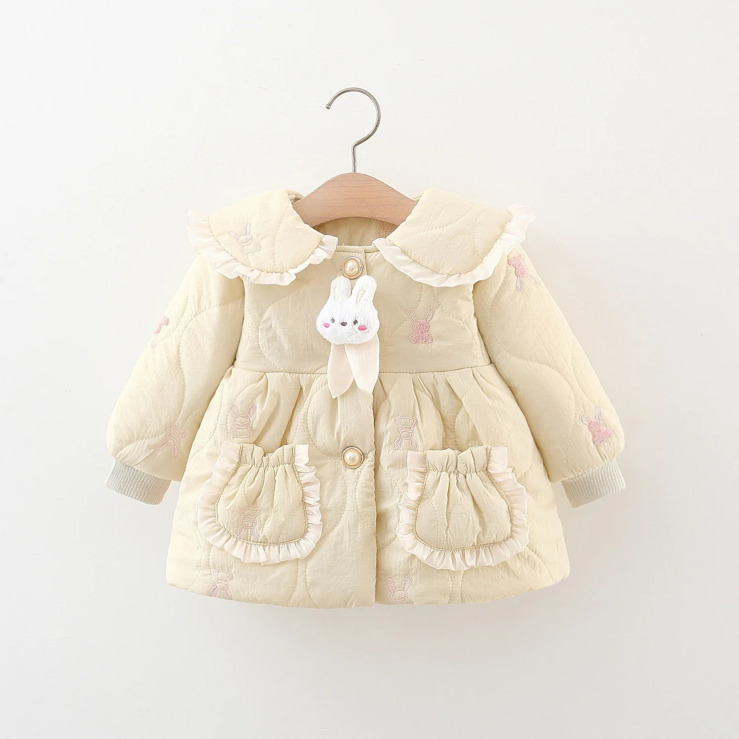 Winter New Thick And Warm Baby Girl Long Sleeved Coat, Sweet And Cute Children\'S Clothing (9 Months -3 Years Old)