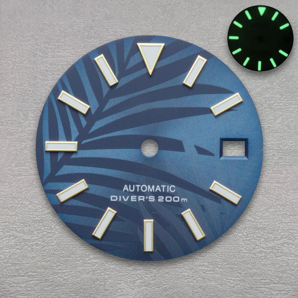 28.5 مللي متر جودة عالية S شعار NH35 الطلب أوراق الخيزران الهاتفي مناسبة لحركة NH35/NH36 3/3.8/4.2 الساعة تاج NH35 اكسسوارات #2
