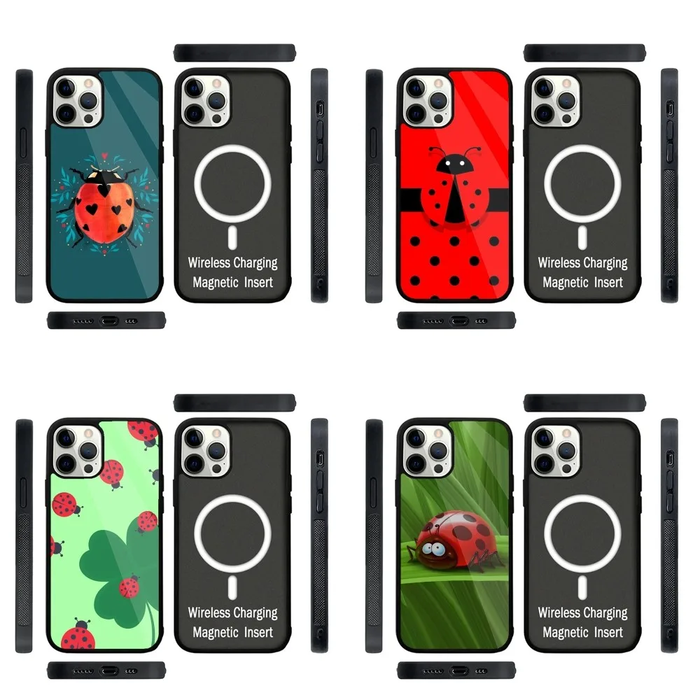 Insect Seven-star ladybug   Phone Case Strong Magnetic For IPhone 15,14,13,Pro,Max,Plus,11,12,Mini For Magsafe Wireless Charging