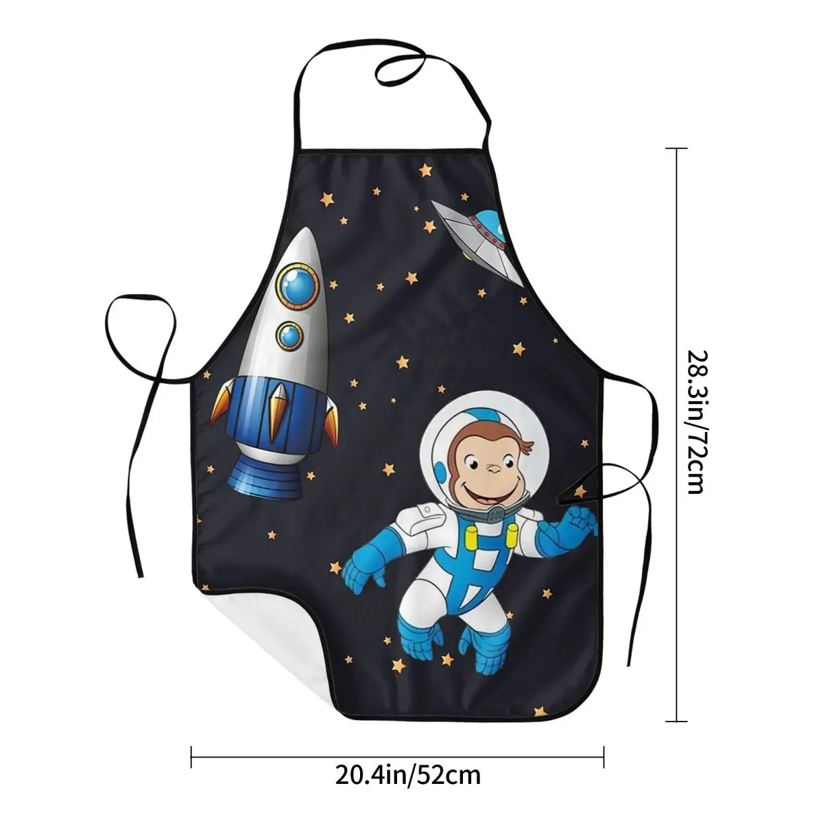 George The Curious Monkey Astronaut Cartoon In Space Scene For Childrens Room Apron Chef Tablier Bib Kitchen Cleaning Pinafore