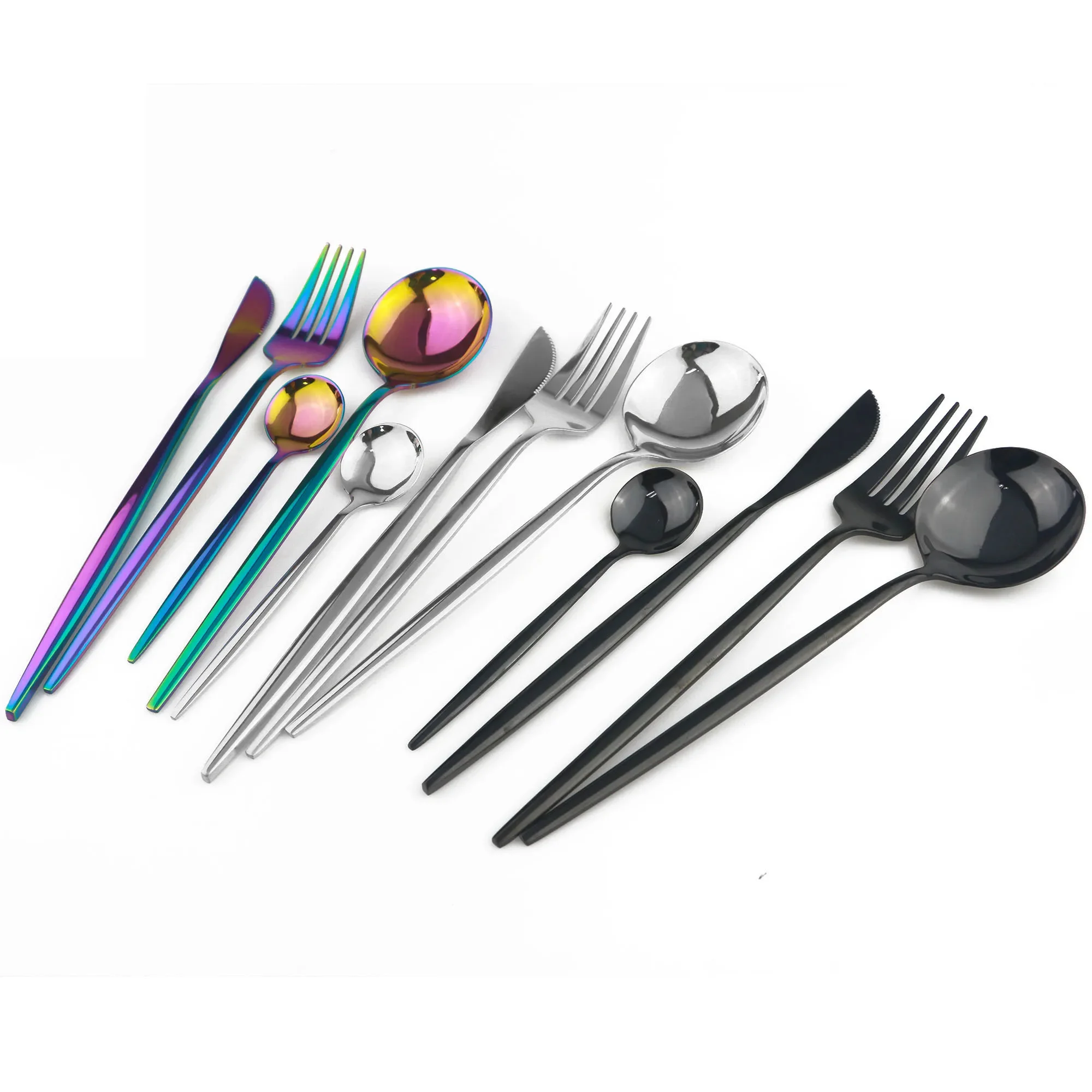 8 قطعة شوكة عشاء الطاولة الفولاذ المقاوم للصدأ الحلوى شوكة أدوات المائدة الشوك مجموعة أدوات المائدة السوداء أواني الطعام اكسسوارات المطبخ #2