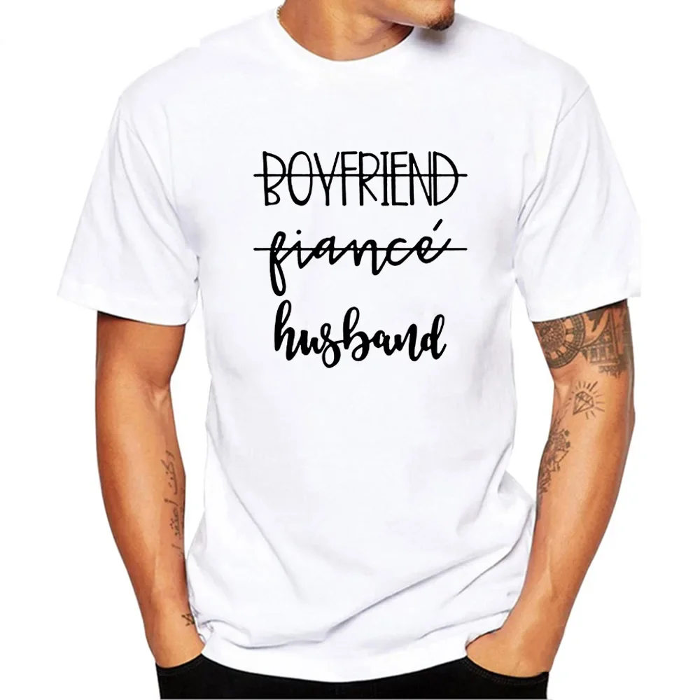 Boyfriend Fiance Husband T-Shirt Future Mr White Tee Fiance Shirt Bachelorette Party Tops Trendy Casual Tshirt Engagement Gift