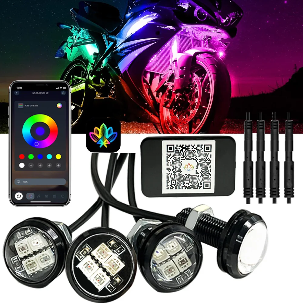 Eagle Eye LED Multiple color lights with APP Control Day Running Light For truck motorcycle 12V. ﻿ ﻿