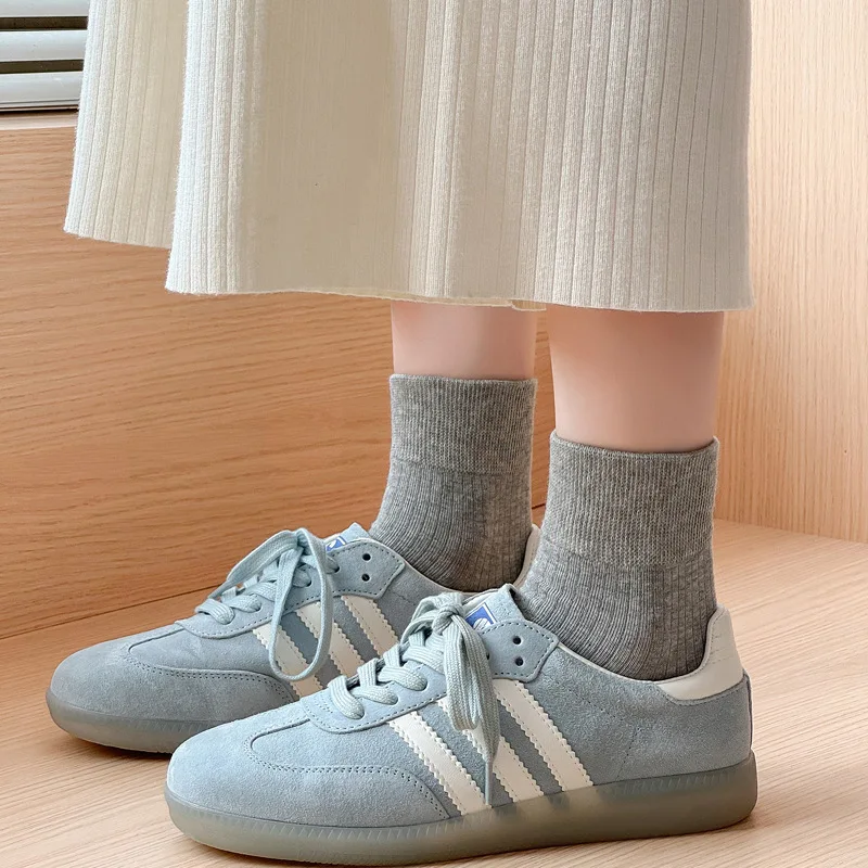 

Socks Set Solid Color Stripes Women's Casual Socks Autumn Simple Middle Tube Socks Antibacterial Breathable odor resistant Socks