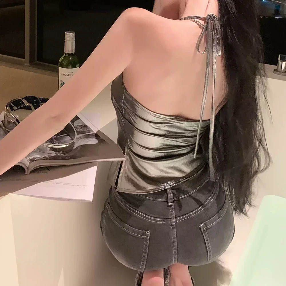 تي شيرت نسائي من Mia Muse صيفي مثير بدون أكمام ورقبة دائرية وقصة ضيقة للحفلات #4