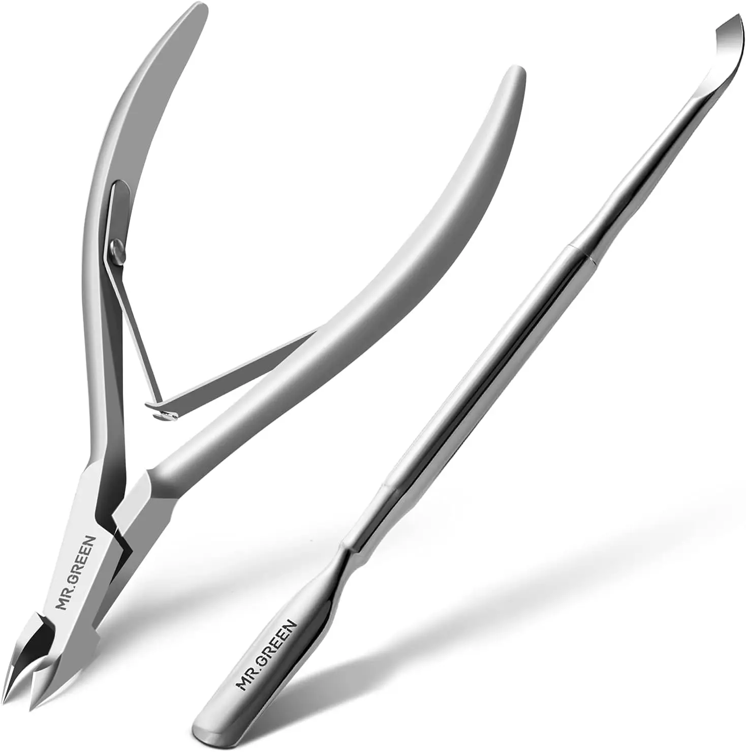 

Professional Cuticle Nipper & Pusher Set - Stainless Steel Manicure Scissors for Dead Skin Removal