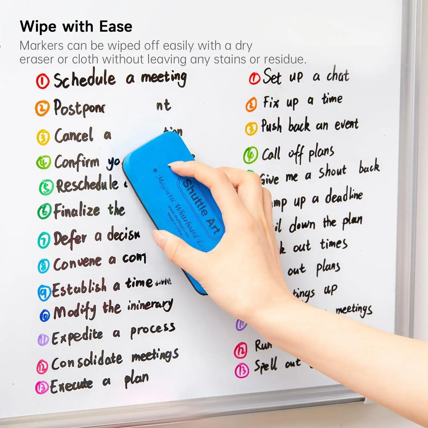 Picture 4: 12COLORS Dry Erase Whiteboard Marker,with Erasers , Refillable,Quick-drying,Low odor,Office,Conferencing,Educational Items.