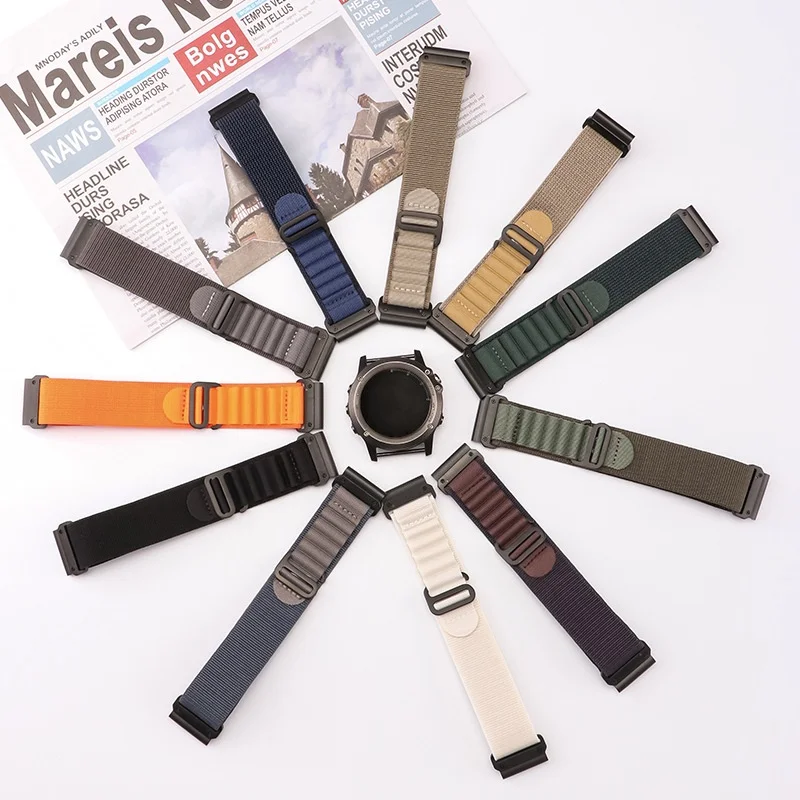 جبال الألب النايلون حلقة حزام (استيك) ساعة 20 مللي متر 22 مللي متر 26 مللي متر Fenix 5 غريزة 2X Fenix 3 حزام ساعة اليد 8/5X/6X/7X برو تاي تايشي معصمه