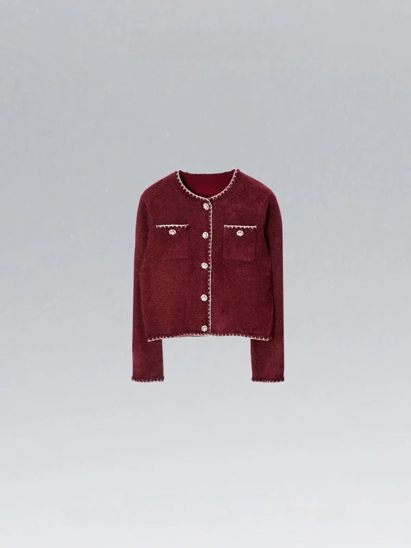 

EDDM•STUDIO Elely Agel Fine Wool Blend Peplum Jaet French Sle Loose Fit Spring 2025 Ladies Faion ort Outerwear