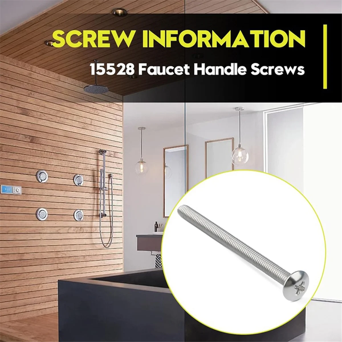 BAAQ 4pack 15528 Faucet Handle Screws, Shower Valve Screws for Showers for Tub and Shower Series 73110, 3150-A, 73141