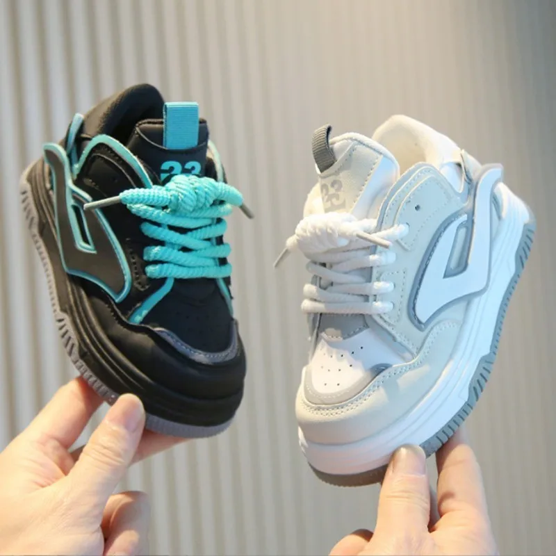 

Children's Sports Shoes 2026 Spring Autumn New Boys' Casual Board Shoes High Top Girls' White Shoe Soft Soled Baby Bread Shoes